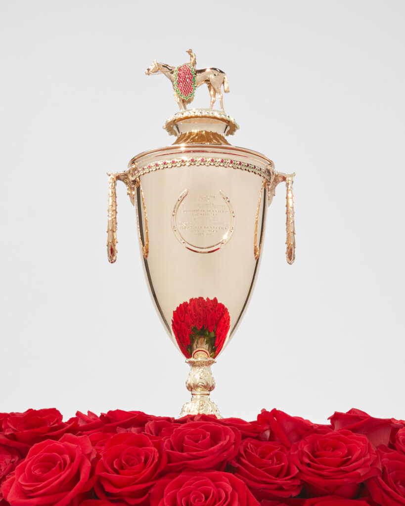 Special Kentucky Derby 150 Gold Trophy Unveiled News Kentucky Derby   PHOTO 150th Kentucky Derby Trophy 2024 819x1024 