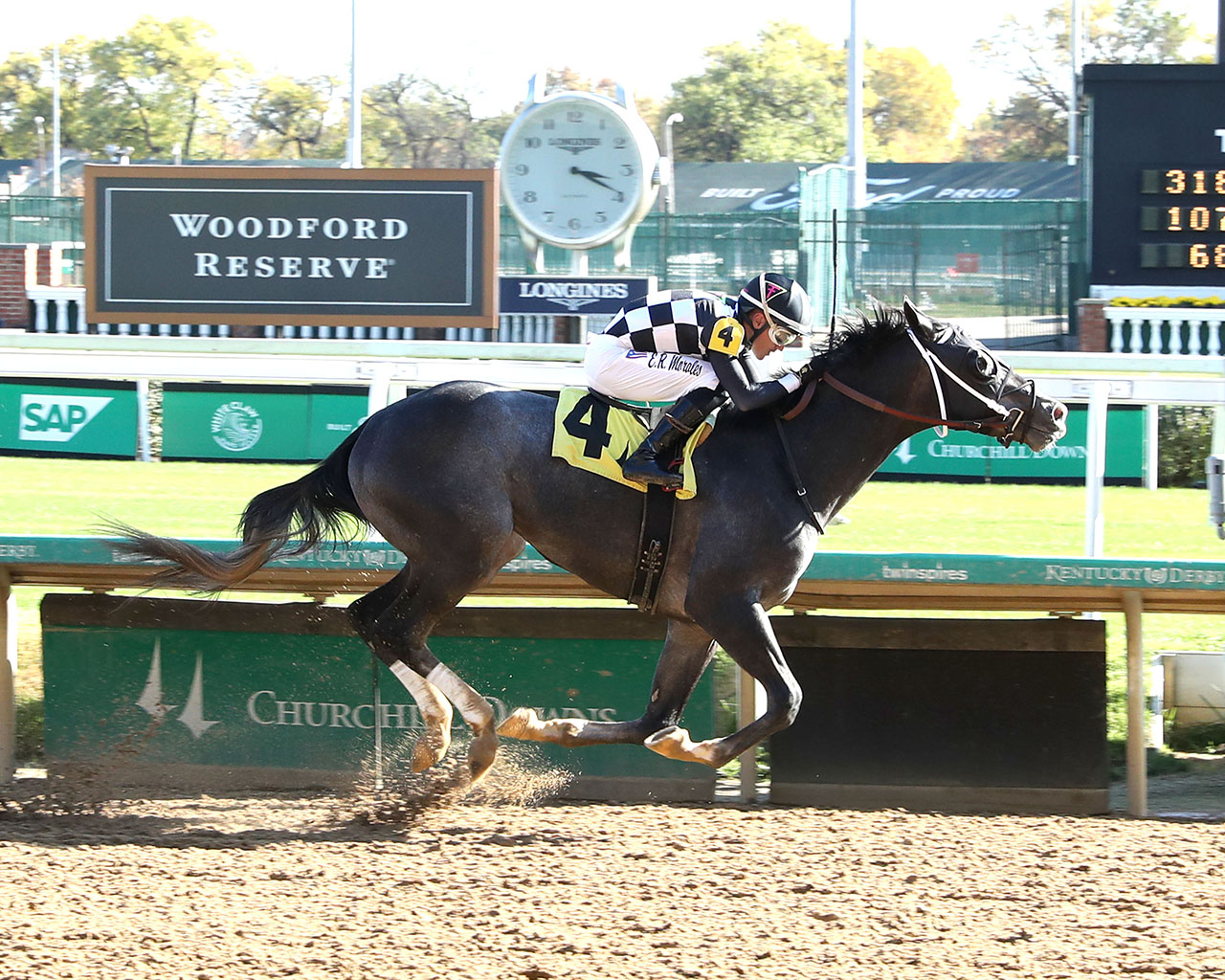 Speed King breaking his maiden at Churchill Downs (Photo by Coady Media)