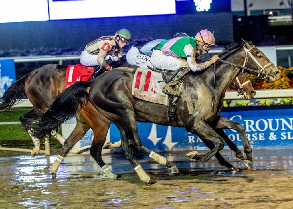 Disco Time wins the Lecomte S. (G3) at Fair Grounds.