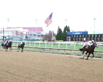 Patch Adams ran away from his Churchill Downs maiden rivals