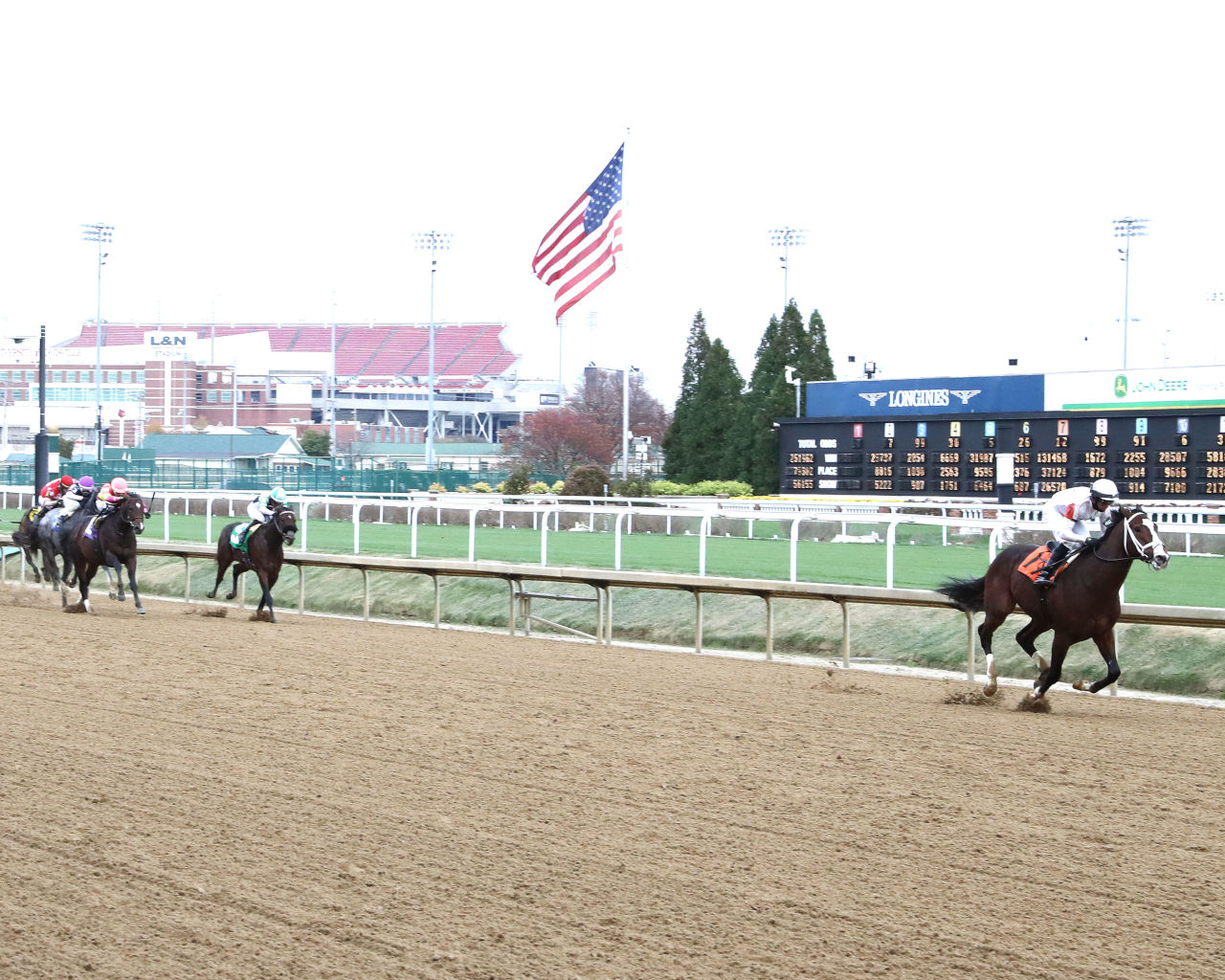 Patch Adams ran away from his Churchill Downs maiden rivals