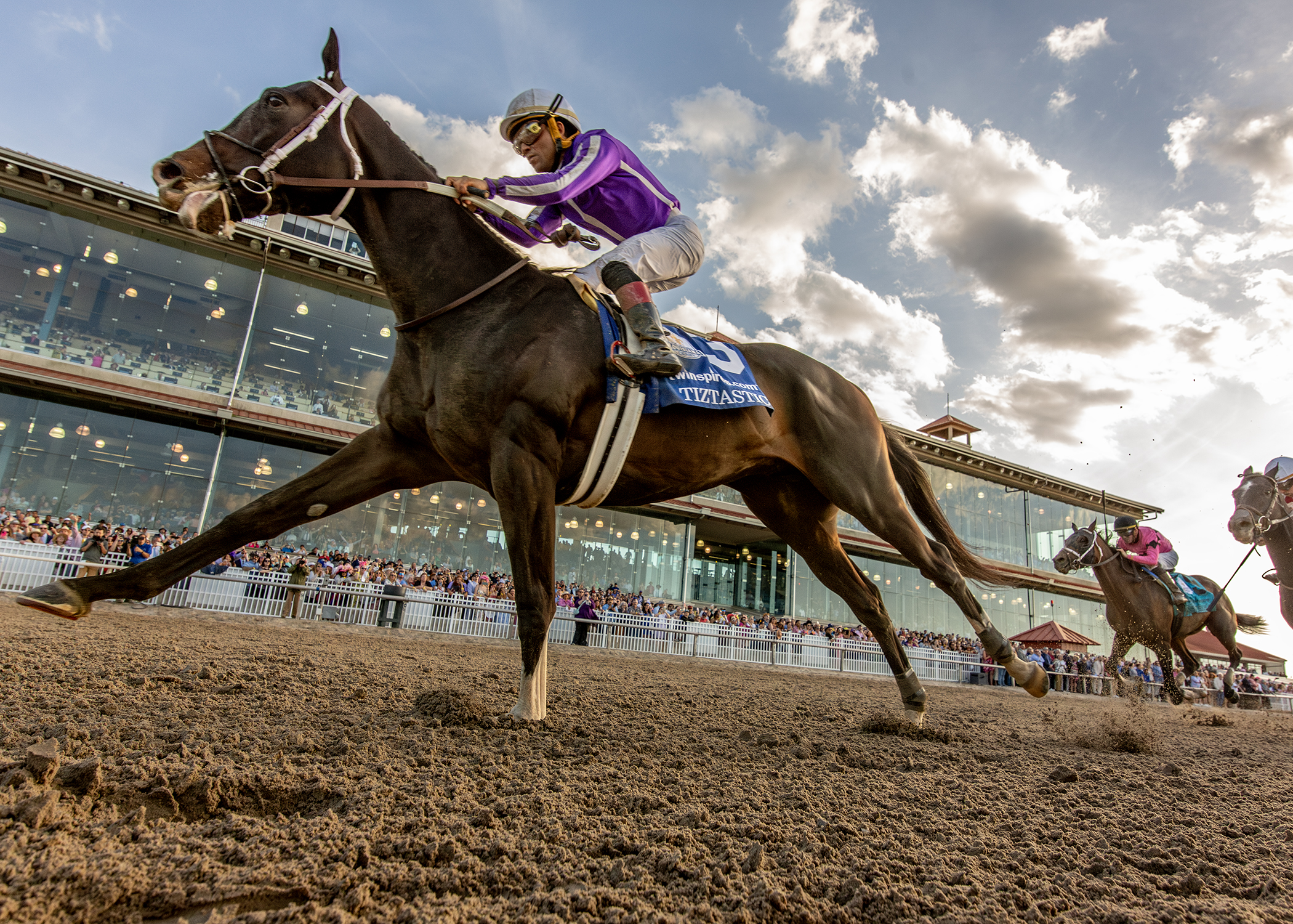 Tiztastic wins the Louisiana Derby at Fair Grounds.